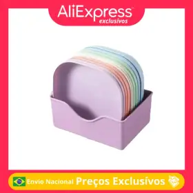 Conjunto 10 Pratos Plásticos Reutilizáveis para Cozinha